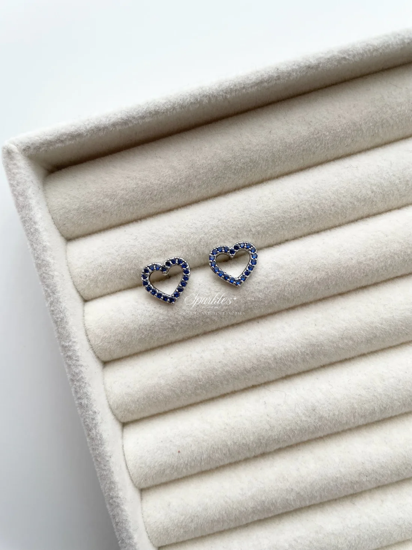 nset6 Blue Stone Heart Silver Set