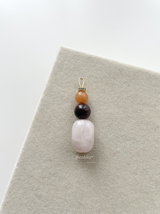 pendant23 Rose Quartz, Garnet & Carnelian Stones