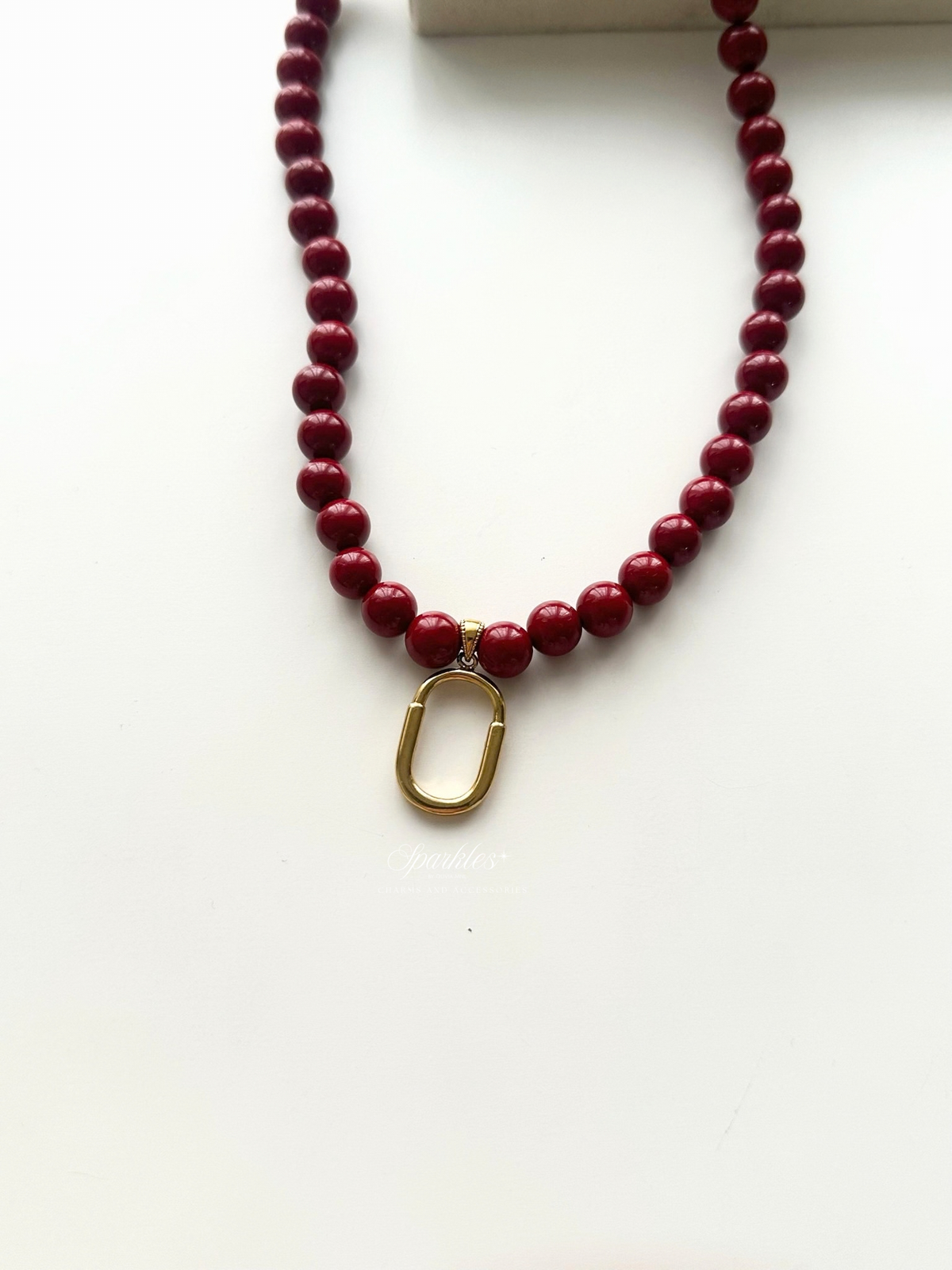 Red Coral Strength & Courage Gold Charm Necklace red9