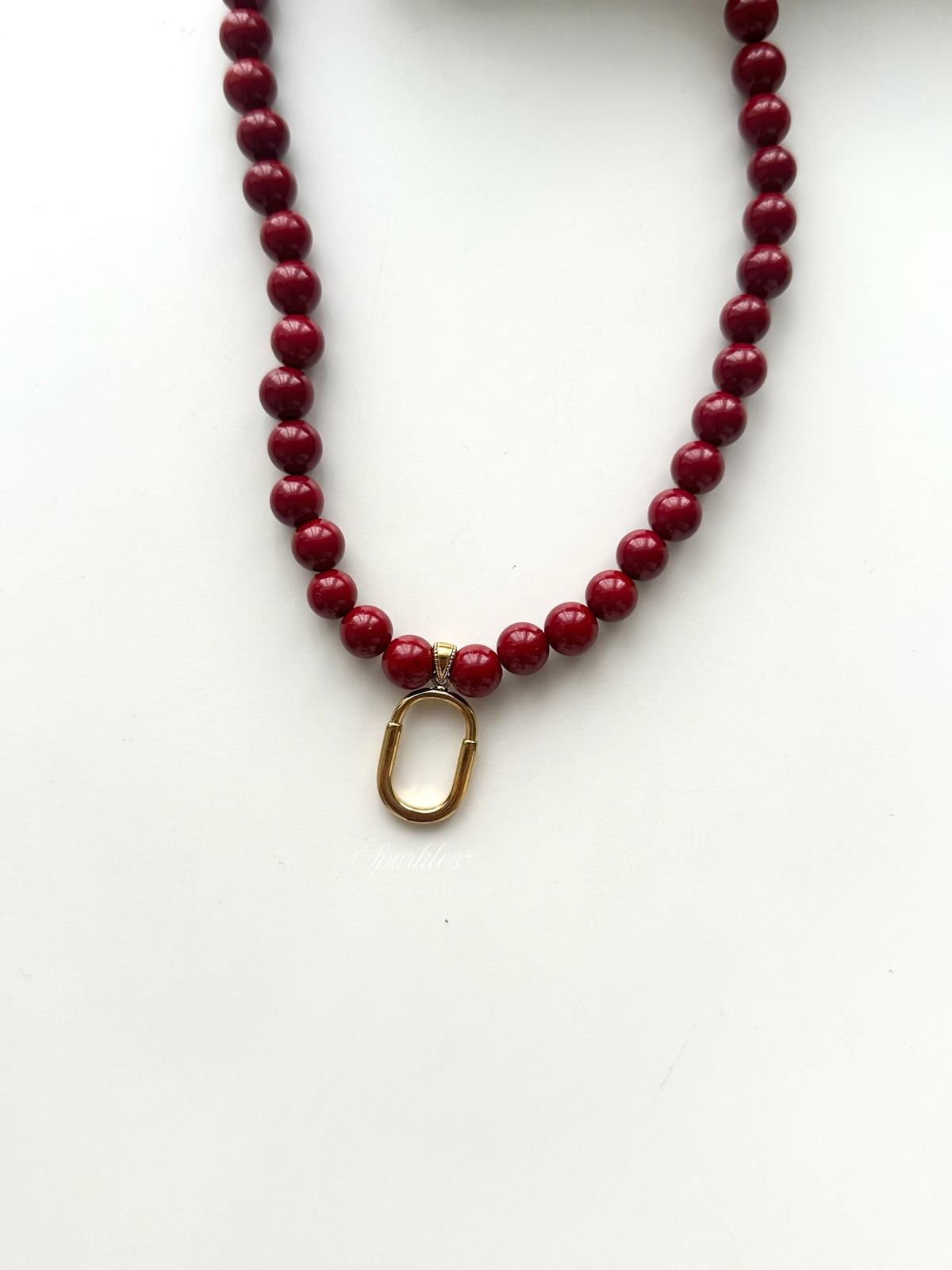 Red Coral Strength & Courage Gold Charm Necklace red9