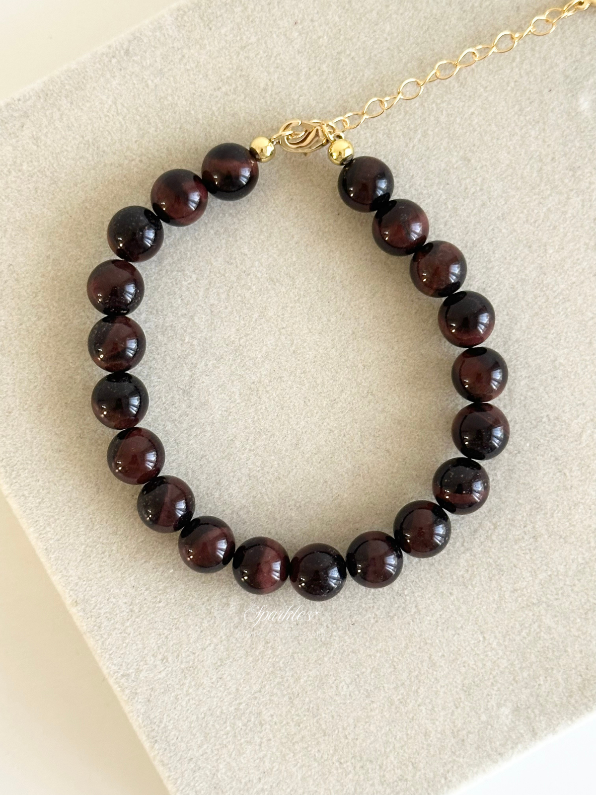 Sel57 Red Tiger's Eye Bracelet with Extender