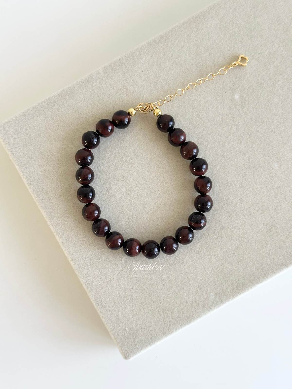 Sel57 Red Tiger's Eye Bracelet with Extender