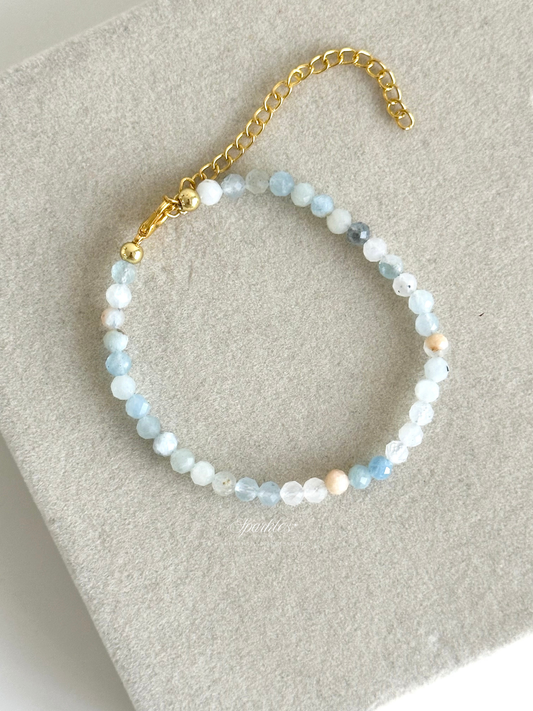 Sparkles12 Amazonite Faceted Beads Bracelet w/ Extender