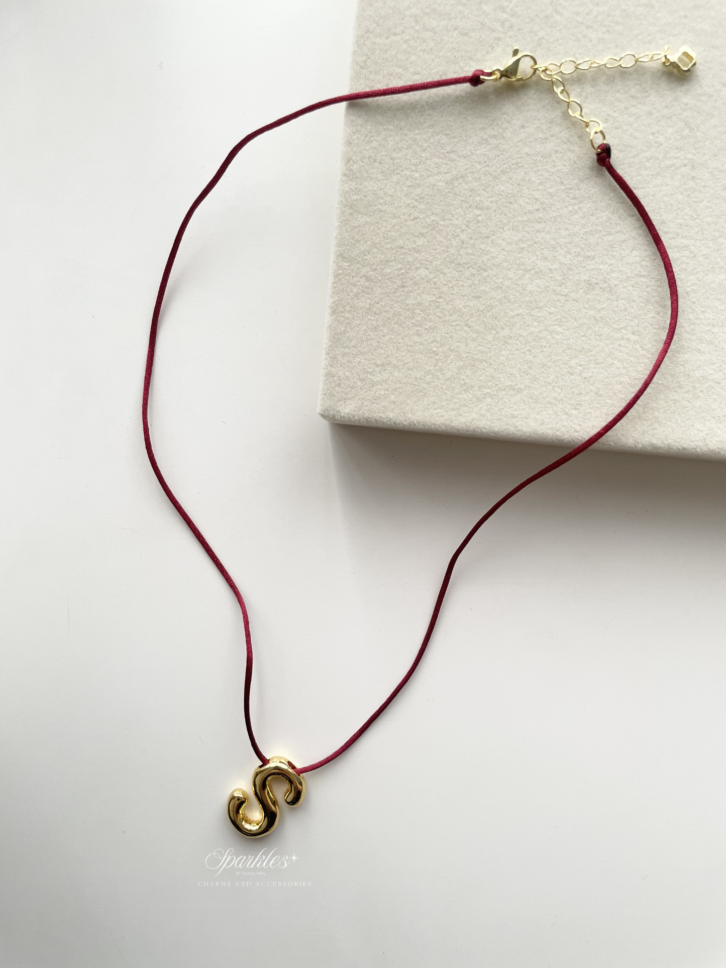 Red String Necklace w/ Initials